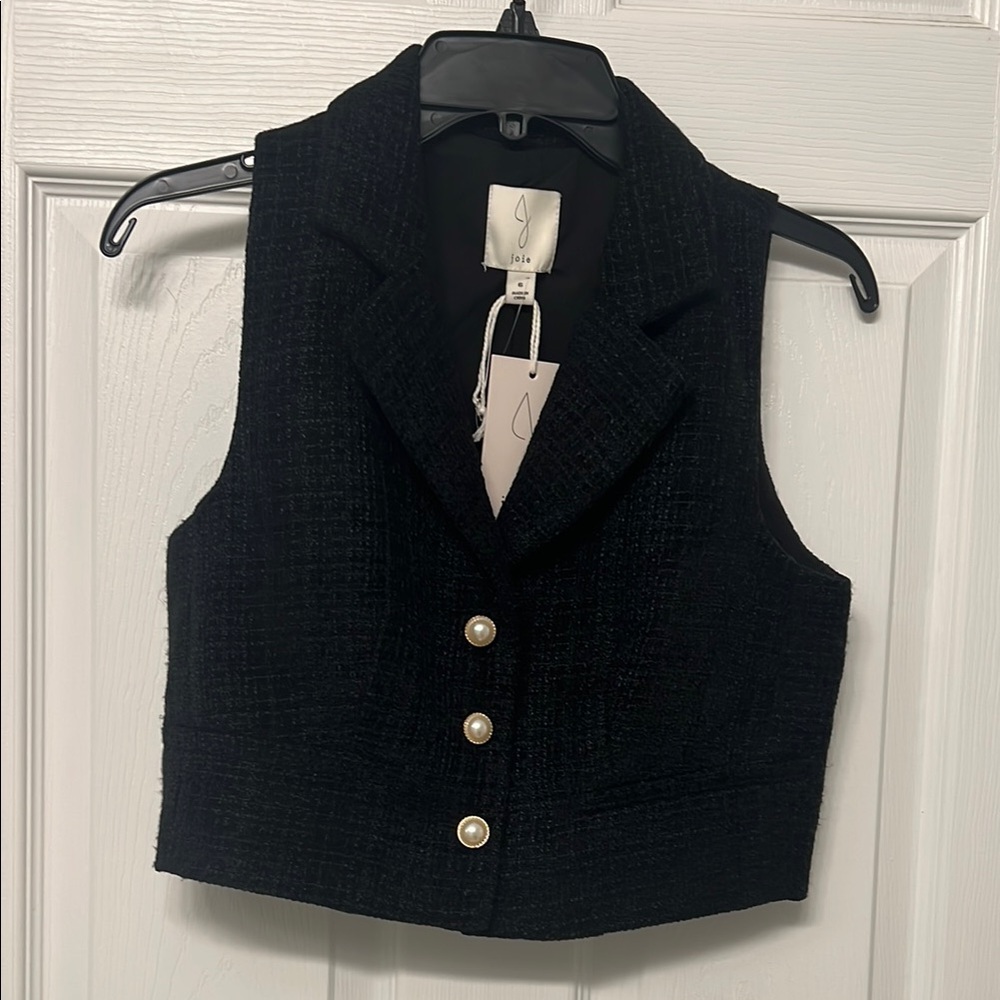 NWT- Joie Tweed Vest with Pearl Buttons